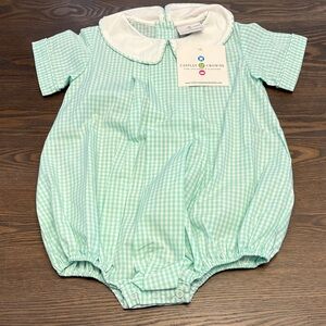 Castles & Crowns Green Gingham Baby Romper